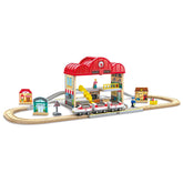 *Hape Portable Train Station Set